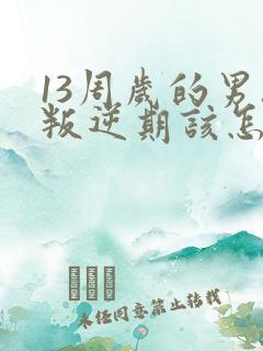 13周岁的男孩叛逆期该怎么办