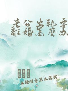 老公出轨要起诉离婚怎么办