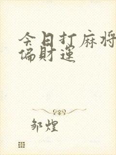 今日打麻将兔子偏财运