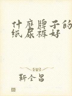 什么牌子的婴儿纸尿裤好