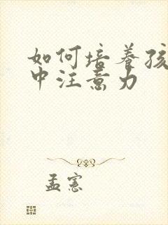 如何培养孩子集中注意力