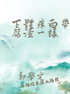 下体痒白带像豆腐渣一样