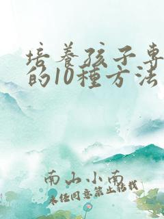 培养孩子专注力的10种方法