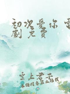 初次爱你 电视剧 免费