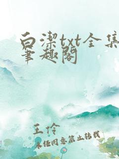 白洁txt全集笔趣阁