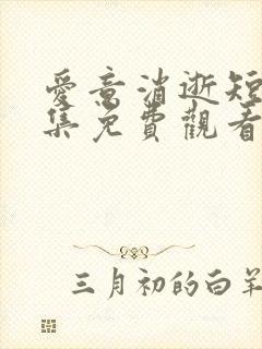 爱意消逝短剧全集免费观看