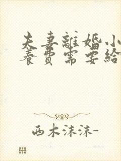 夫妻离婚小孩抚养费需要给到多大