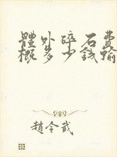 体外碎石费用大概多少钱输尿管