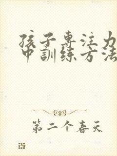 孩子专注力不集中训练方法