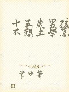 十五岁男孩叛逆不想上学怎么办