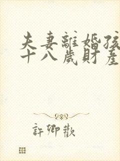 夫妻离婚孩子满十八岁财产怎么分配