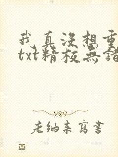 我真没想重生啊txt精校无错版