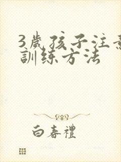 3岁孩子注意力训练方法