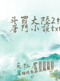 斗罗大陆2绝世唐门小说txt