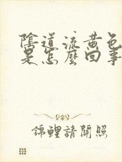 阴道流黄色液体是怎么回事