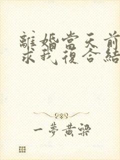 离婚当天前夫跪求我复合结局