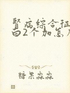 肾病综合征尿蛋白2个加怎么治疗