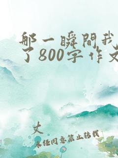 那一瞬间我感动了800字作文初二
