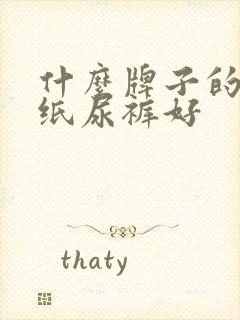 什么牌子的婴儿纸尿裤好