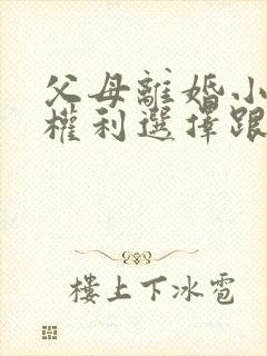 父母离婚小孩有权利选择跟谁吗