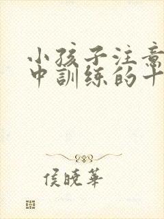 小孩子注意力集中训练的十个方法