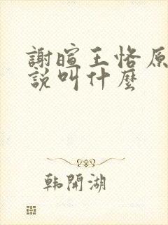 谢暄王恪原著小说叫什么