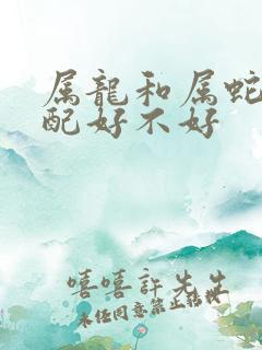 属龙和属蛇的婚配好不好