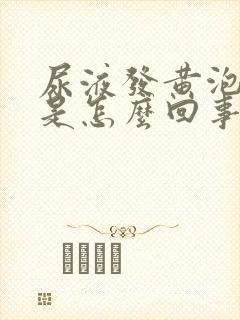 尿液发黄泡沫多是怎么回事