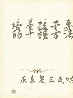 培养孩子专注力的十种方法