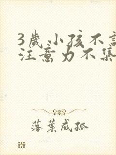 3岁小孩不说话注意力不集中