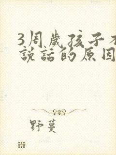 3周岁孩子不会说话的原因