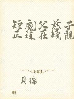 短剧父慈子孝李正道在线观看免费