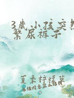 3岁小孩突然频繁尿裤子