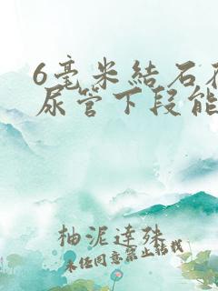 6毫米结石在输尿管下段能排出吗