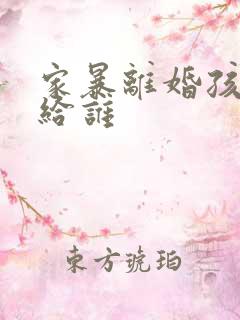 家暴离婚孩子判给谁