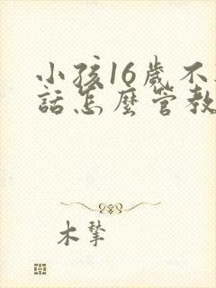 小孩16岁不听话怎么管教