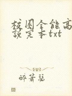 校园全能高手小说完本txt
