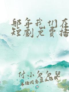 那年我们在相逢短剧免费播放