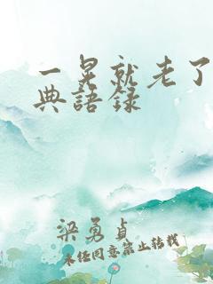 一晃就老了的经典语录