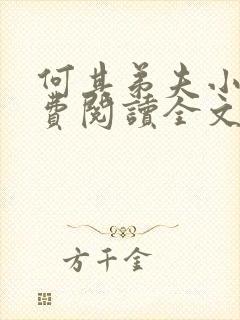 何其弟夫小说免费阅读全文最新章节