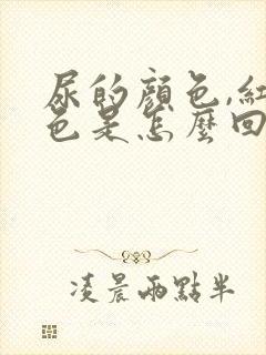 尿的颜色,红茶色是怎么回事