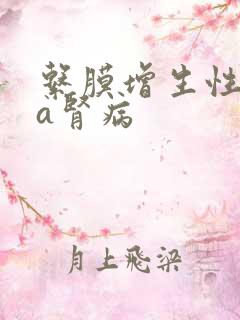 系膜增生性iga肾病