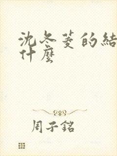 沈冬菱的结局是什么