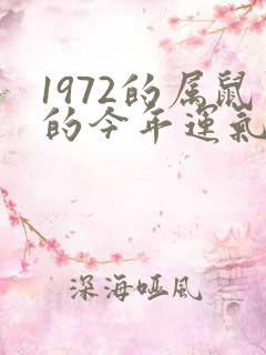 1972的属鼠的今年运气如何