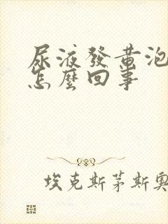 尿液发黄泡沫是怎么回事