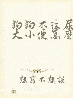 狗狗不往尿垫上大小便怎么办