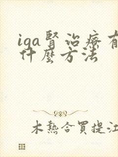 iga肾治疗有什么方法