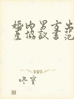 婚内男方出轨财产协议书范本