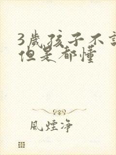 3岁孩子不说话但是都懂