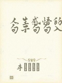 人生感悟的经典句子句句入心